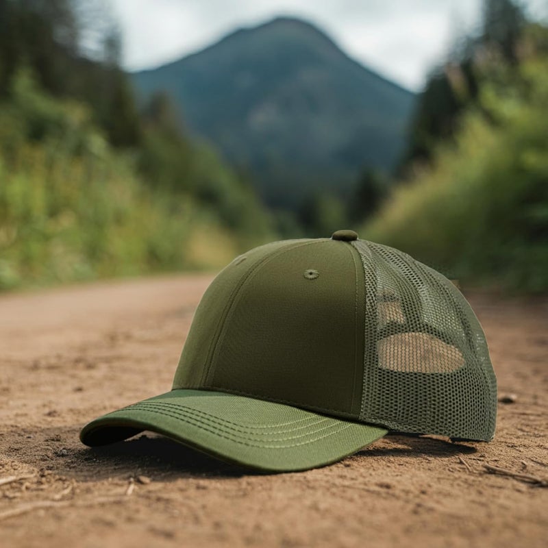 Falari Trucker Hat Baseball Cap Structured Plain Design 6 Panel, Adjustable Size - Image 3